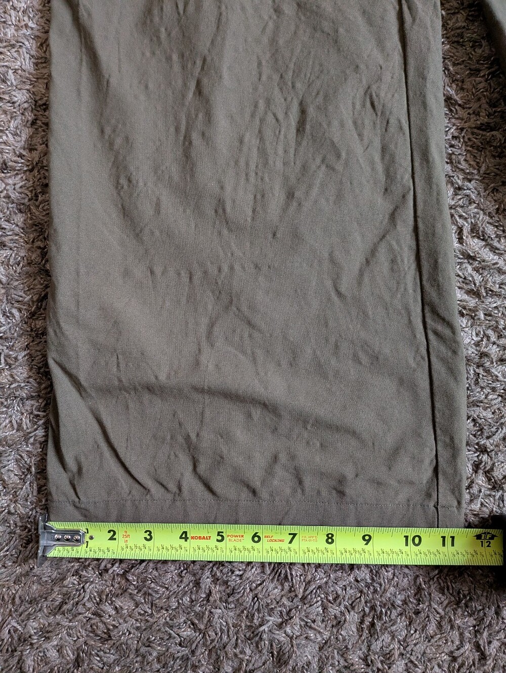 Vuori Green Cotton Blend Wide Leg 35" High Rise Carpenter Pants Women's L - Picture 5 of 10